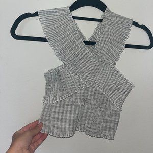 urban outfitters fitted striped crop top